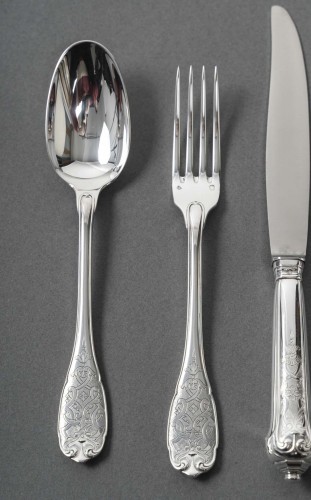 Jean Puiforcat –72-Piece Solid Silver Cutlery Set Elysée  Model - 