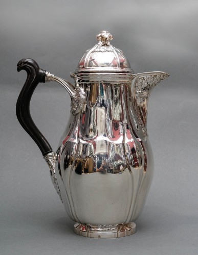 Lelièvre (eugène-alfred) – coffee pot with flat bottom Tiffany 1880 1880  - silverware & tableware Style Art nouveau