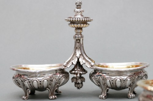 Odiot – Pair of Double Salt Cellars + Two Individual 19th Century Silver - silverware & tableware Style Napoléon III