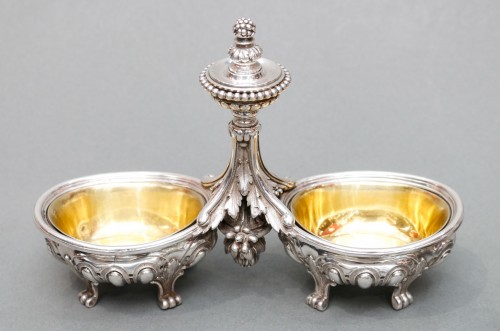 19th century - Odiot – Pair of Double Salt Cellars + Two Individual 19th Century Silver