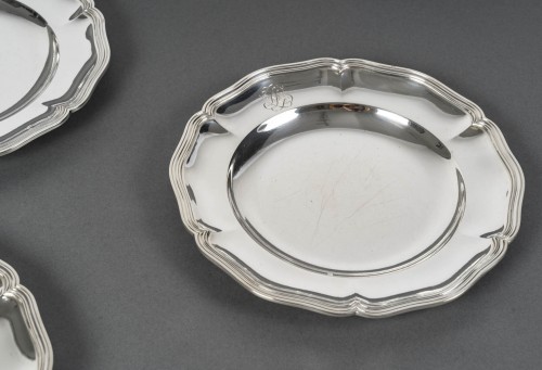 silverware & tableware  - Twelve solid silver plates 20th century Cardeilhac