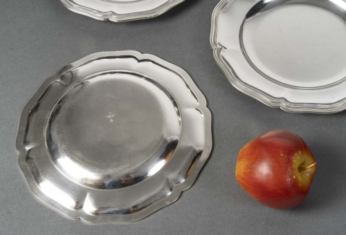 Twelve solid silver plates 20th century Cardeilhac - 