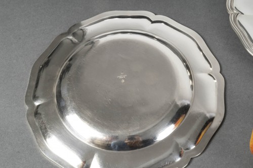 20th century - Twelve solid silver plates 20th century Cardeilhac