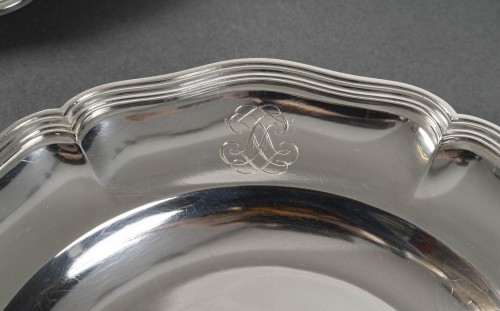  - Twelve solid silver plates 20th century Cardeilhac