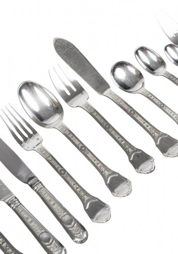 187-piece solid silver cutlery set, “Versailles” model by Tetard Frères