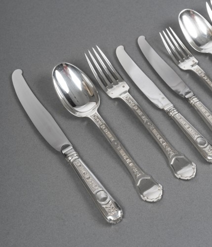 187-piece solid silver cutlery set, “Versailles” model by Tetard Frères - 