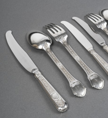 Art Déco - 187-piece solid silver cutlery set, “Versailles” model by Tetard Frères