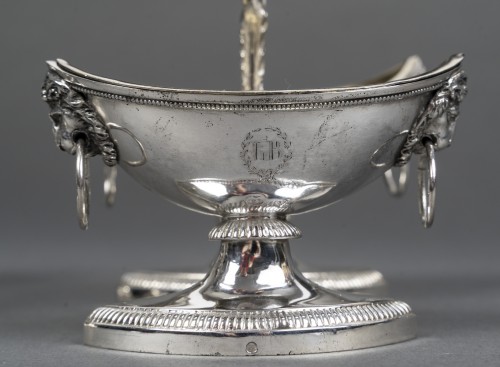 jean charles cahier Pair of double silver salt cellars 1st empire period - silverware & tableware Style Directoire