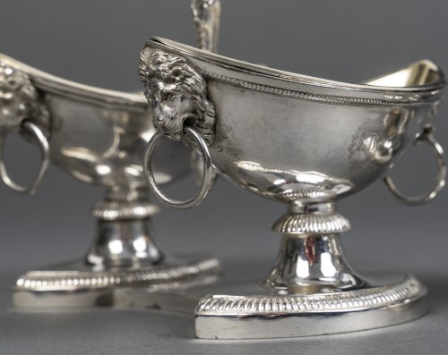 jean charles cahier Pair of double silver salt cellars 1st empire period - Directoire