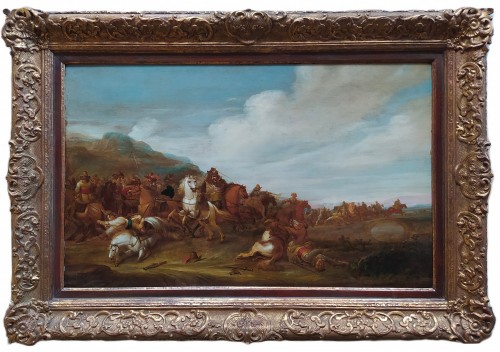 Choc de cavalerie, Ecole hollandaise attribué à Jan Asselyn (1610-1652)