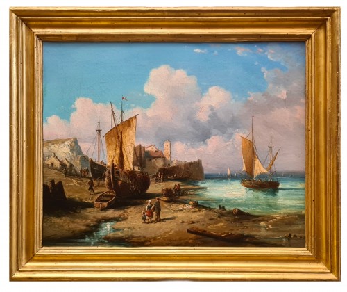 “Seaside view in Normandy” French School of the late 19th century