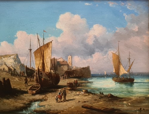 “Seaside view in Normandy” French School of the late 19th century - 