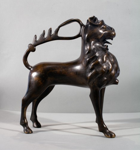 Aquamanile en bronze et en forme de lion (grand modèle) - Sculpture Style 