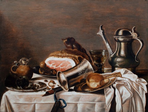 Banquet au jambon et pièces d’orfèvrerie - Pieter van Berendrecht (1616 - 1662) - Galerie FC Paris