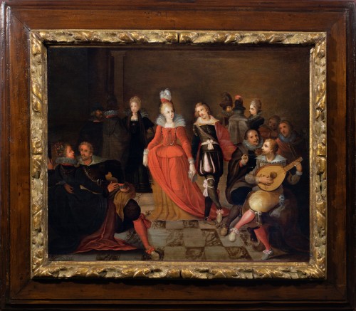 Ball scene in elegant company, Pieter Lisaert (1595-1629)