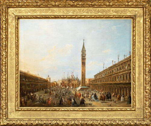 Carnaval place Saint-Marc à Venise. École Italienne fin XVIIIe, début XIXe, vers 1800