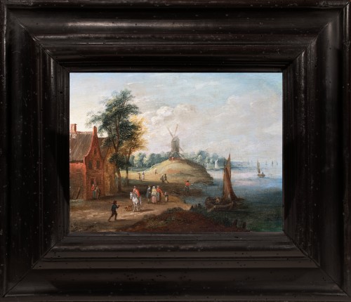 Paysage d’estuaire animé de villageois et pêcheurs, École de Jan Brueghel le Jeune