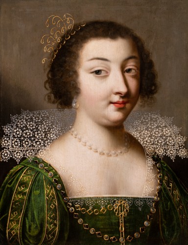 Paire de portraits de jeunes dames de qualité, Claude Deruet (1588-1660) - Louis XIII