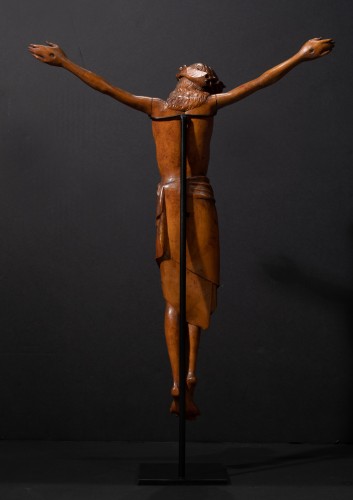 XVIIIe siècle - Christ en buis sculpté – Est de la France ou Pays Germanique XVIIIe siècle