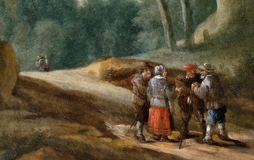 Paysage vallonné avec promeneurs, Lucas van Uden & Thomas van Apshoven (XVIIe siècle) - Tableaux et dessins Style 