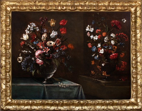 Nature morte aux deux vases de fleurs, Mario Nuzzi (1603-1673) et Atelier