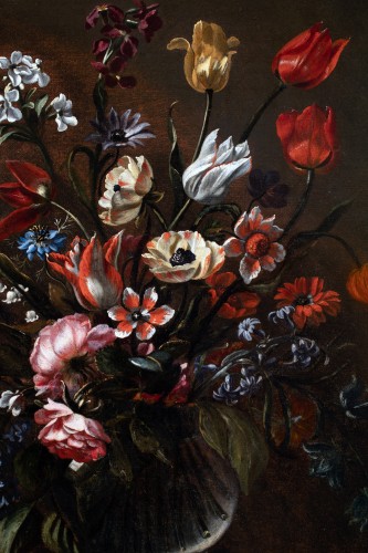 Tableaux et dessins Tableaux XVIIe siècle - Nature morte aux deux vases de fleurs, Mario Nuzzi (1603-1673) et Atelier