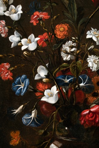 XVIIe siècle - Nature morte aux deux vases de fleurs, Mario Nuzzi (1603-1673) et Atelier