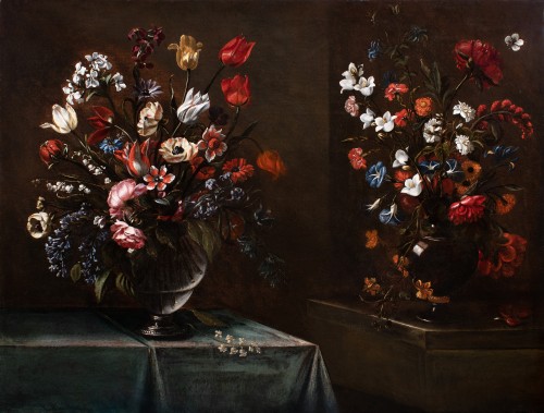  - Nature morte aux deux vases de fleurs, Mario Nuzzi (1603-1673) et Atelier