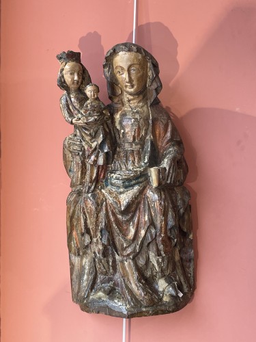 Carved wood representing saint anna trinitarian - Sculpture Style Renaissance