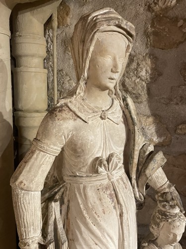 Éducation de la Vierge - Sculpture Style Renaissance