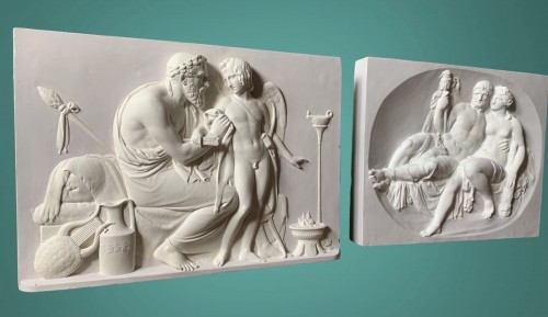 Plater Bas-reliefs, Anacreon and Cupid&quot; and &quot;Hercules and Omphale&quot;, - 