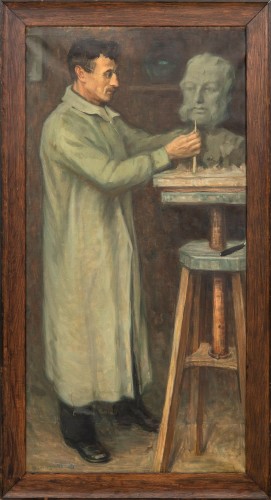 Sculptor At His Easel, by Signe Grönberger (1888-1969)