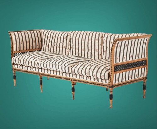 Sofa Empire Gustavien en bois doré et patiné - Sièges Style 