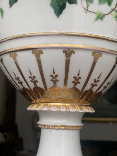 XIXe siècle - Grand vase aux Lierres d’après Hetsch, Manufacture Royale Copenhague vers 1880