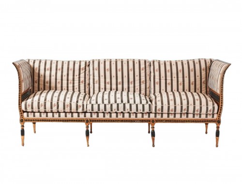 Gustavian Empire Sofa, Gilded And Patinated Wood