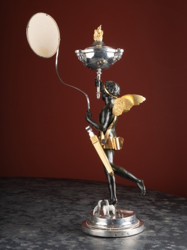 Oil lamp with Young Eros by Filippo Pacetti - Lighting Style Empire