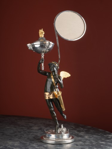 Lampe à huile représentant Éros par Filippo Pacetti - Galerie Lamy Chabolle