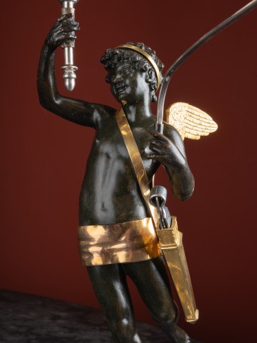 XIXe siècle - Lampe à huile représentant Éros par Filippo Pacetti