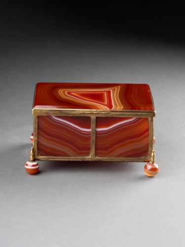 Pair of 19th century agate caskets - Objects of Vertu Style Napoléon III