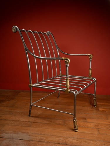 19th century - 19th Century Steel Armchair