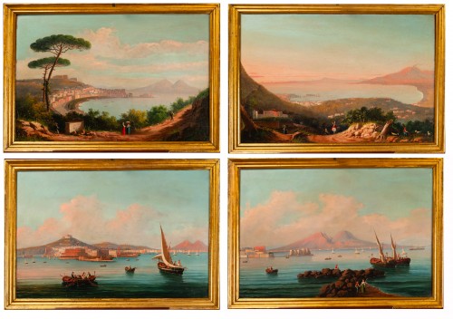 Four Vedute of the Bay of Naples, early 19th Century
