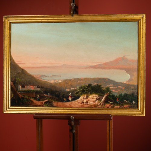 Four Vedute of the Bay of Naples, early 19th Century - Paintings & Drawings Style Restauration - Charles X