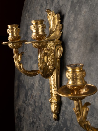 A Pair Of Louis XV Wall Lights With ‘faun’ Masks - Lighting Style Louis XVI