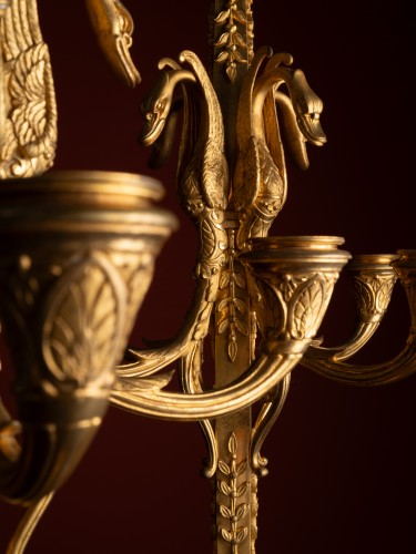 Lighting  - Egyptomania Candelabra with Swan-like figures