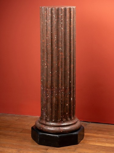 Scagliola Fluted Column  - Decorative Objects Style Restauration - Charles X