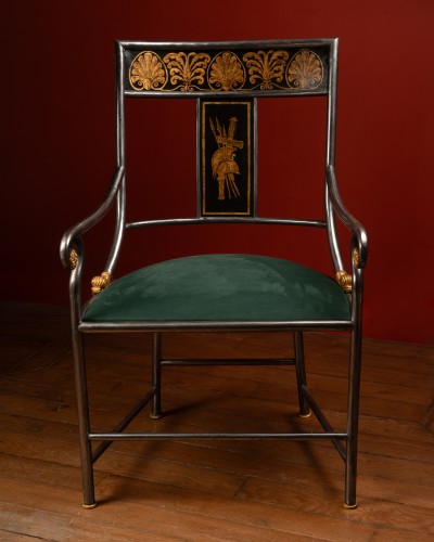 Seating  - Louis-Philippe &#039;Directoire&#039; Steel Armchair