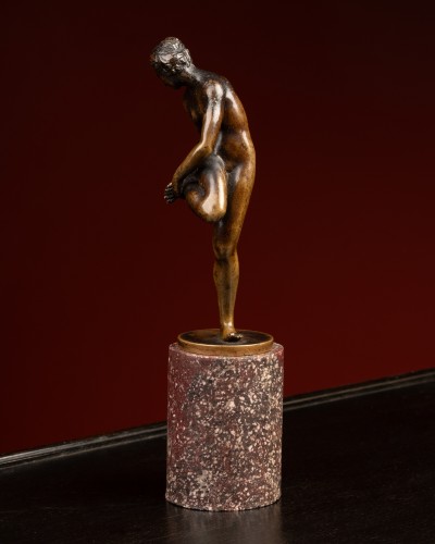 Sculpture  - Bronze Statuette of a Bathing Girl by Giambologna