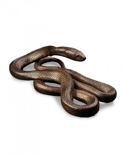 Sculpture of a snake in iron, French, middle of the 19th century