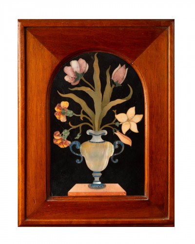 Vase de fleurs en marqueterie de pierres dures, XVIIe siècle