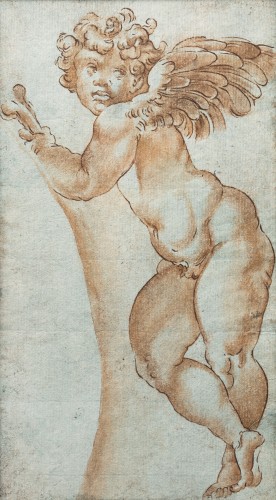 Cupidon penché sur son arc, Italie 16e siècle - Tableaux et dessins Style Renaissance